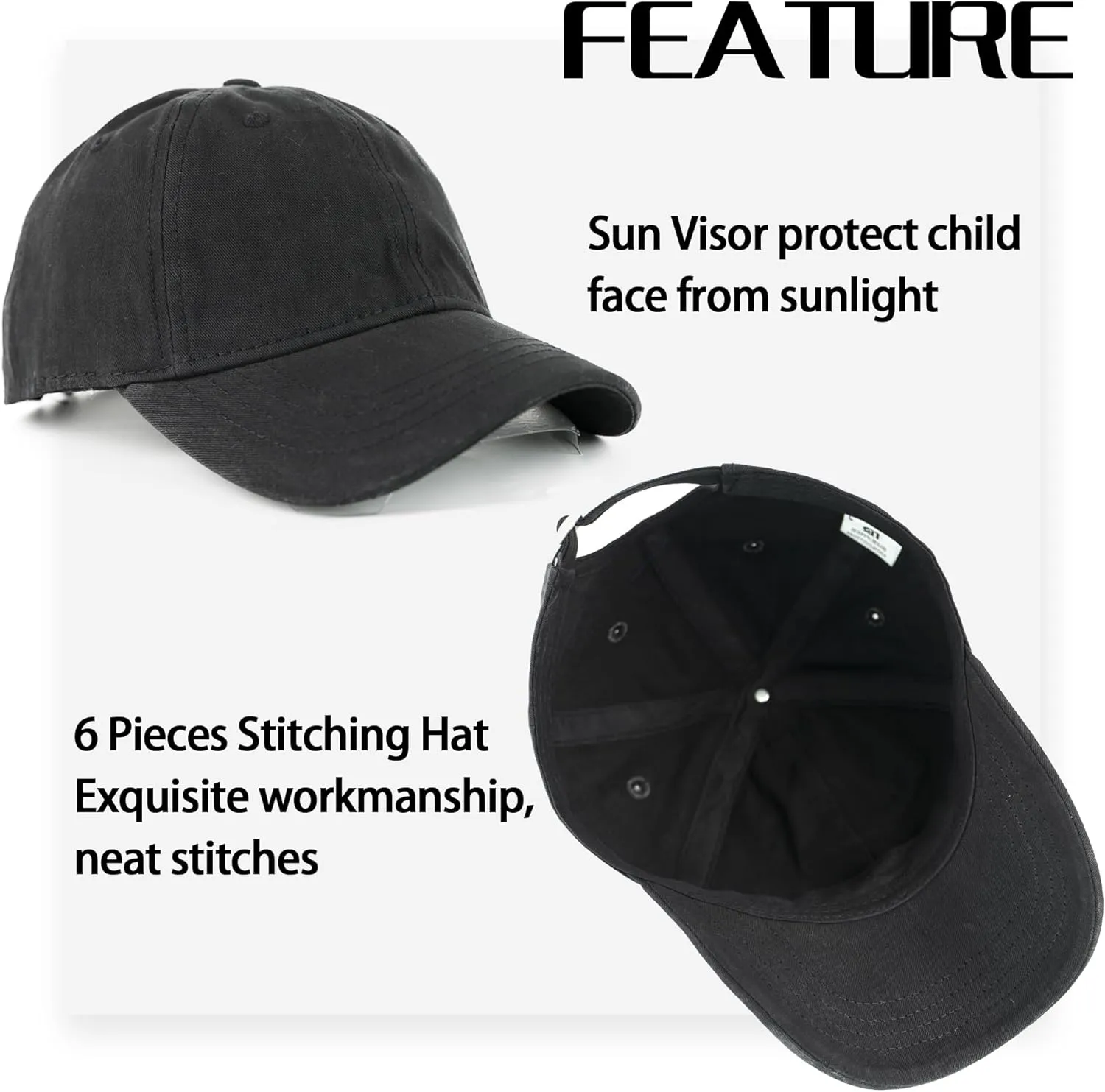 MT WORLD Toddler Baseball Hat Personalized Toddler Baseball Cap Soft Sun Hat Baby Trucker Hats for 2-6 Years Old Boys Girls