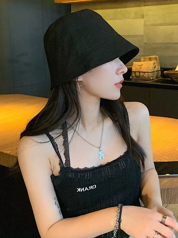Original Letter Solid Color Casual Fisherman Hat