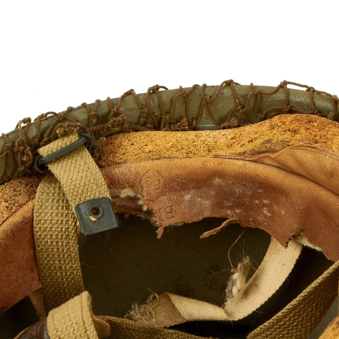 Original WWII British MKI HSAT Airborne Paratrooper Helmet by BMB with Net - Dated 1942