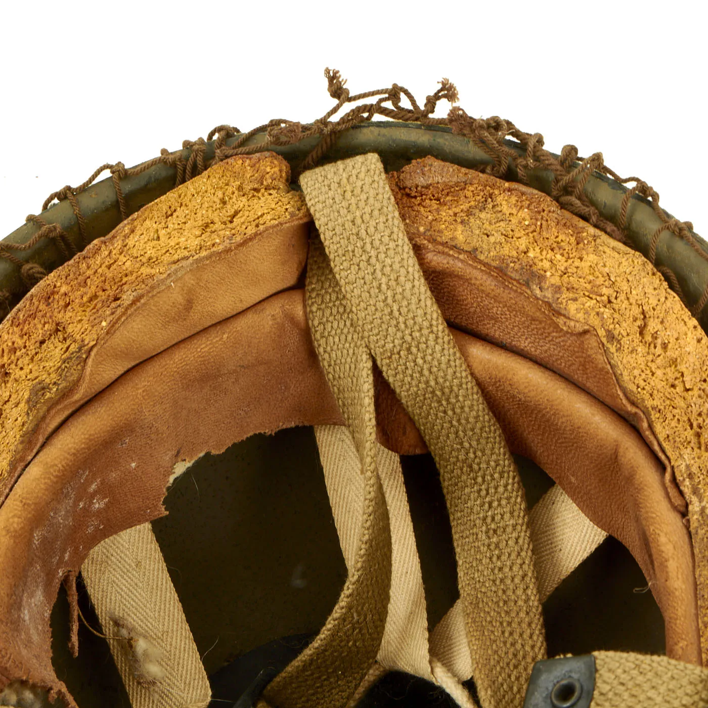 Original WWII British MKI HSAT Airborne Paratrooper Helmet by BMB with Net - Dated 1942