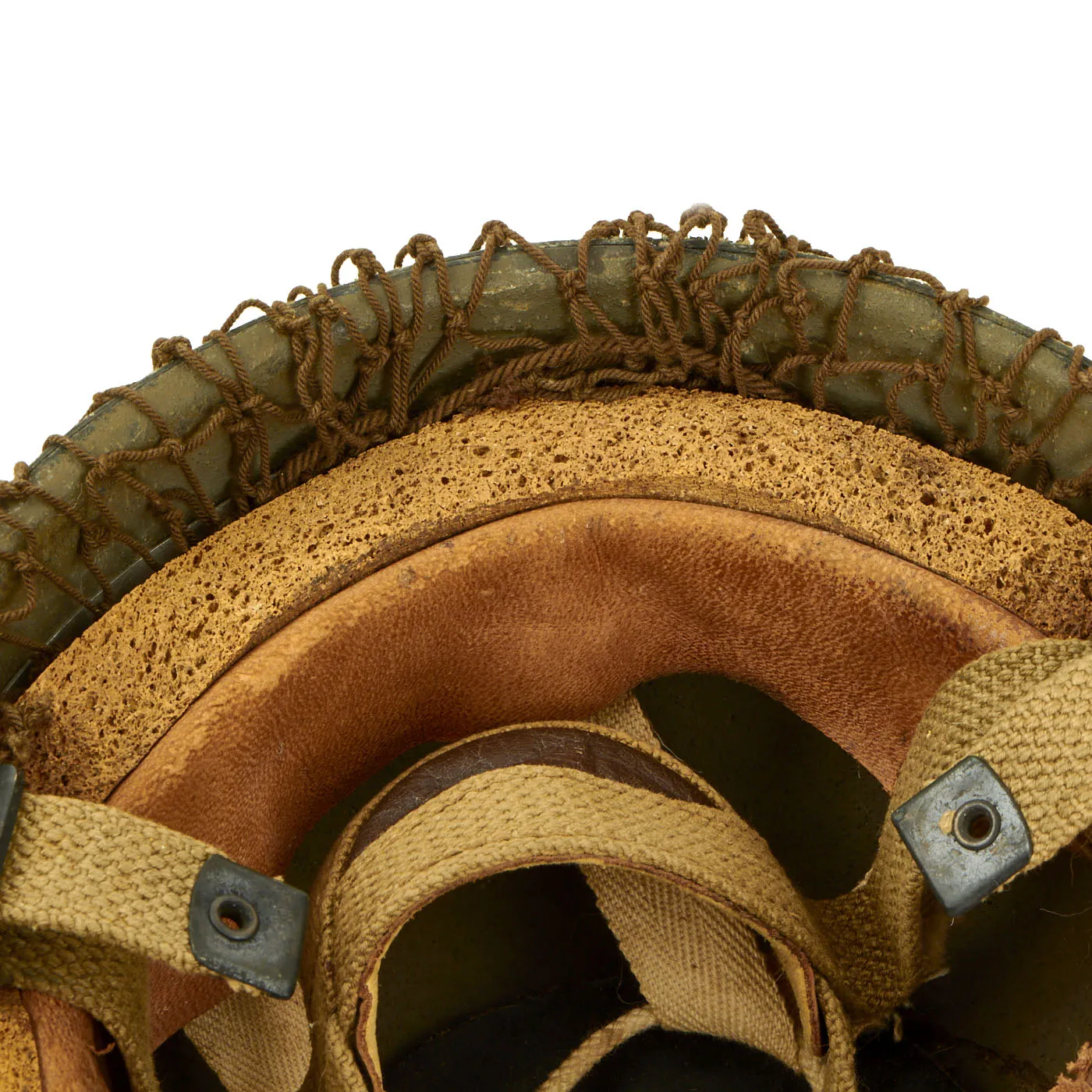 Original WWII British MKI HSAT Airborne Paratrooper Helmet by BMB with Net - Dated 1942