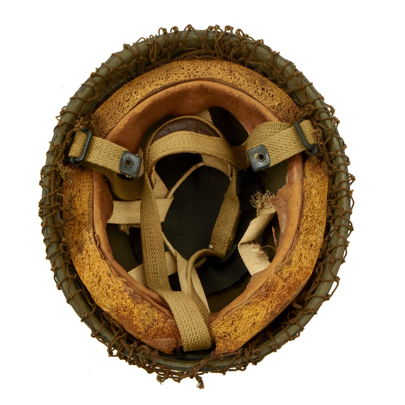 Original WWII British MKI HSAT Airborne Paratrooper Helmet by BMB with Net - Dated 1942