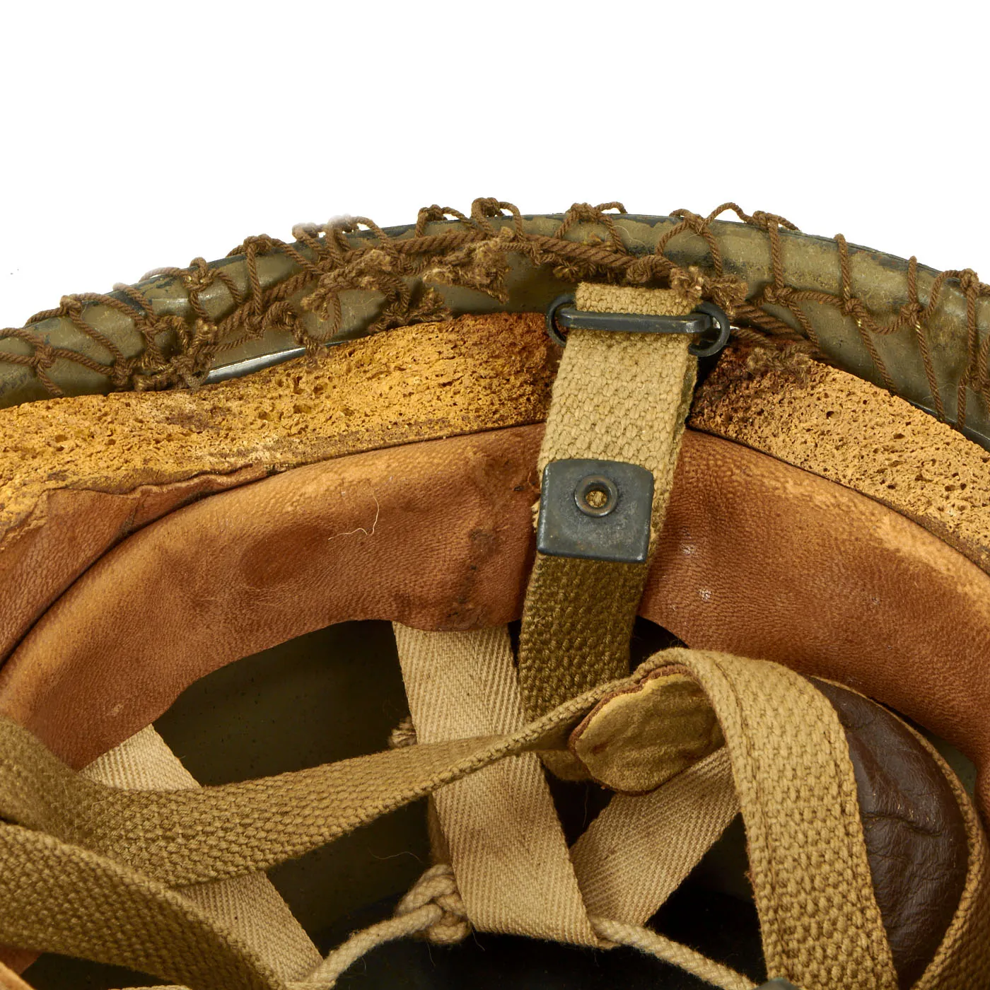 Original WWII British MKI HSAT Airborne Paratrooper Helmet by BMB with Net - Dated 1942
