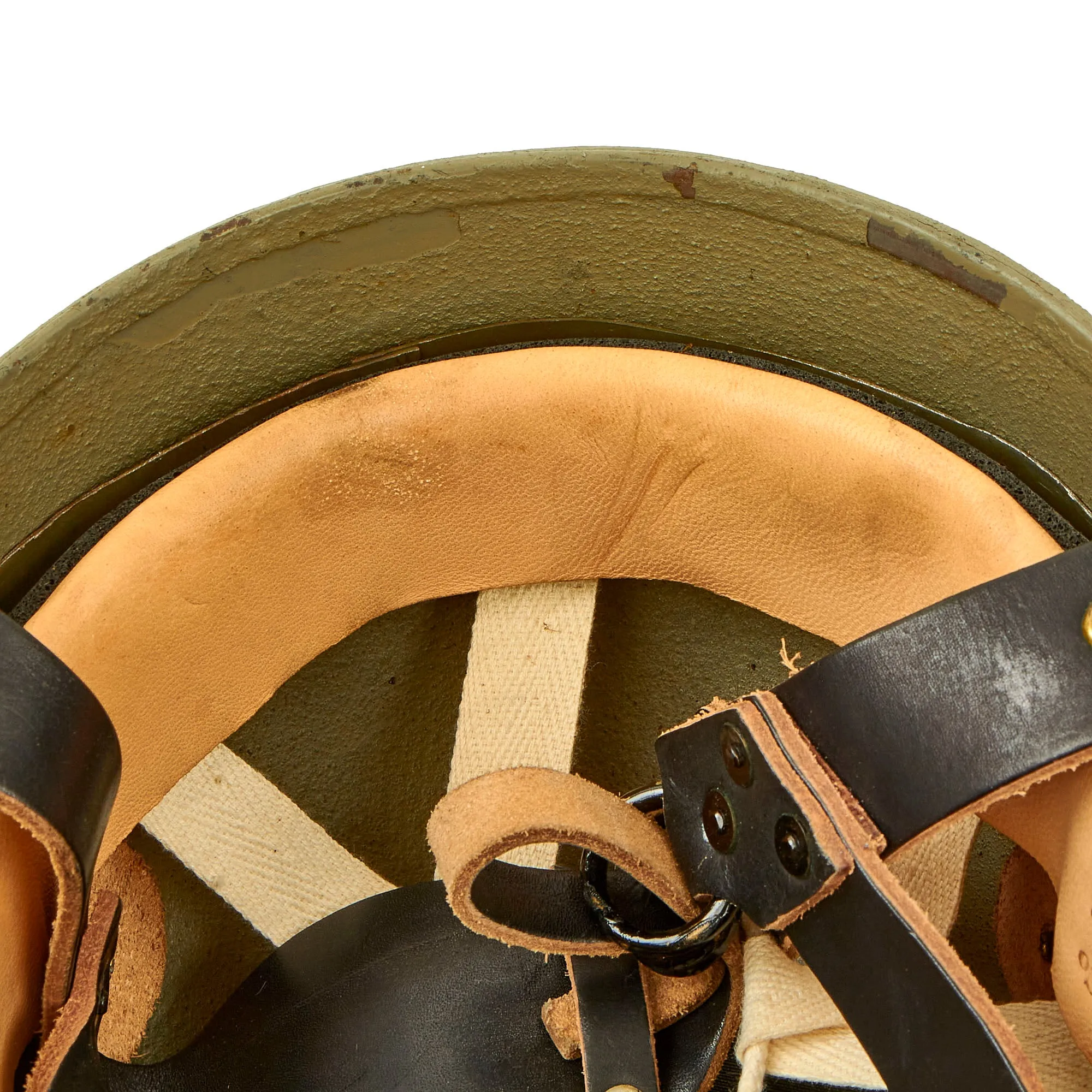 Original WWII British MKI HSAT Airborne Paratrooper Helmet With Replacement Liner and Chinstrap