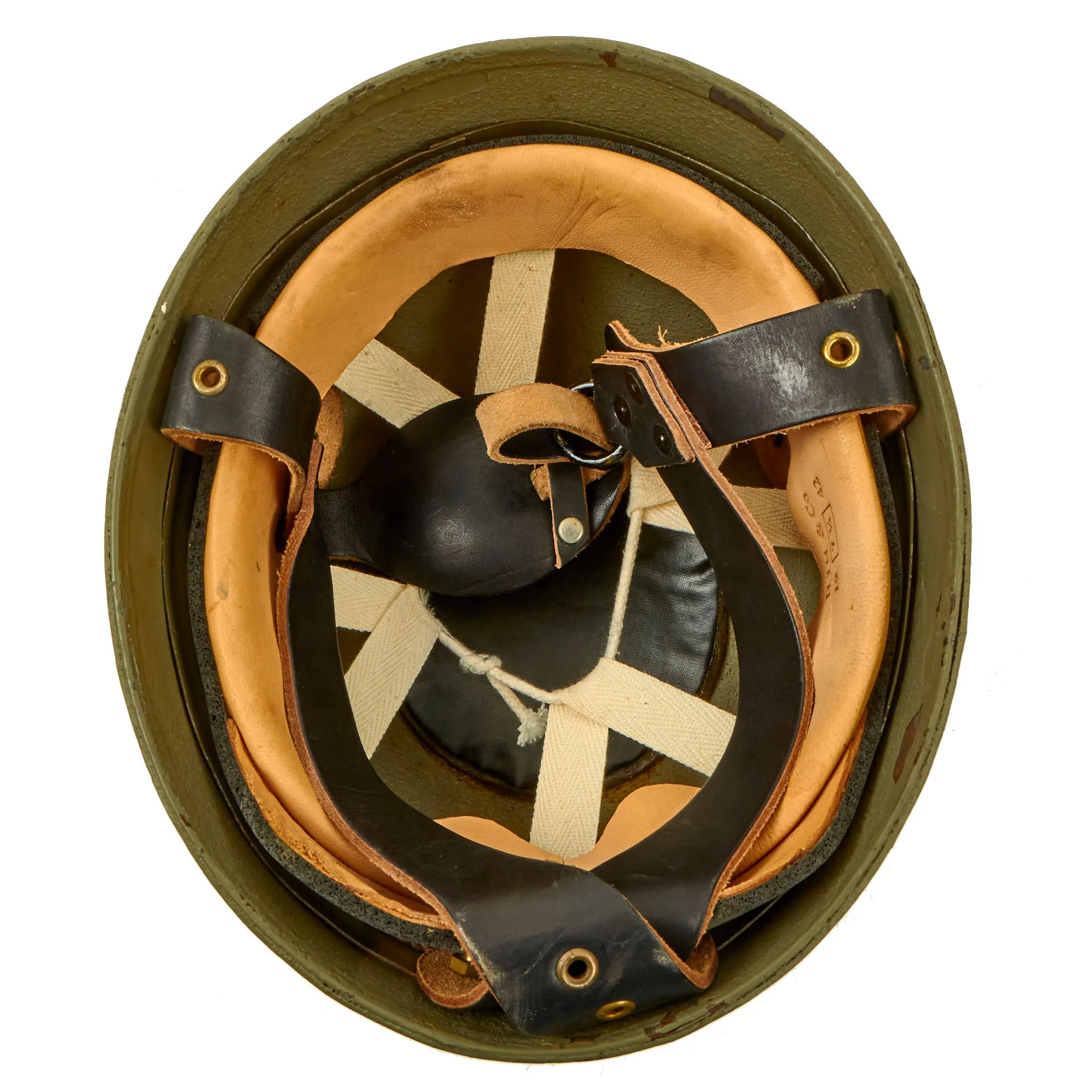 Original WWII British MKI HSAT Airborne Paratrooper Helmet With Replacement Liner and Chinstrap