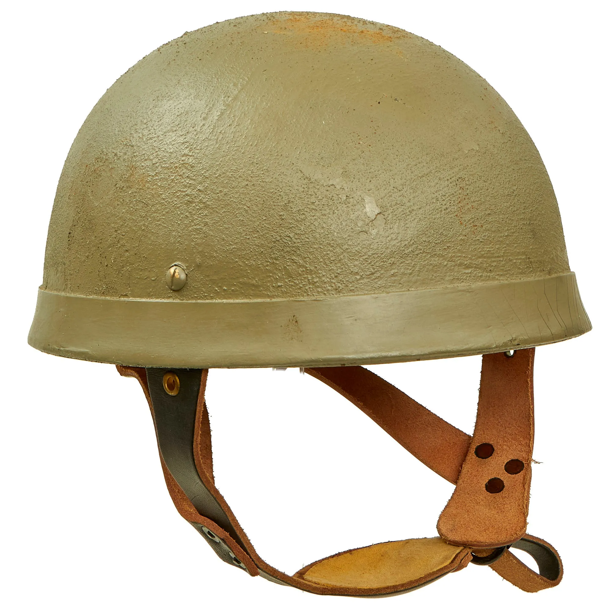 Original WWII British MKI HSAT Airborne Paratrooper Helmet With Replacement Liner and Chinstrap