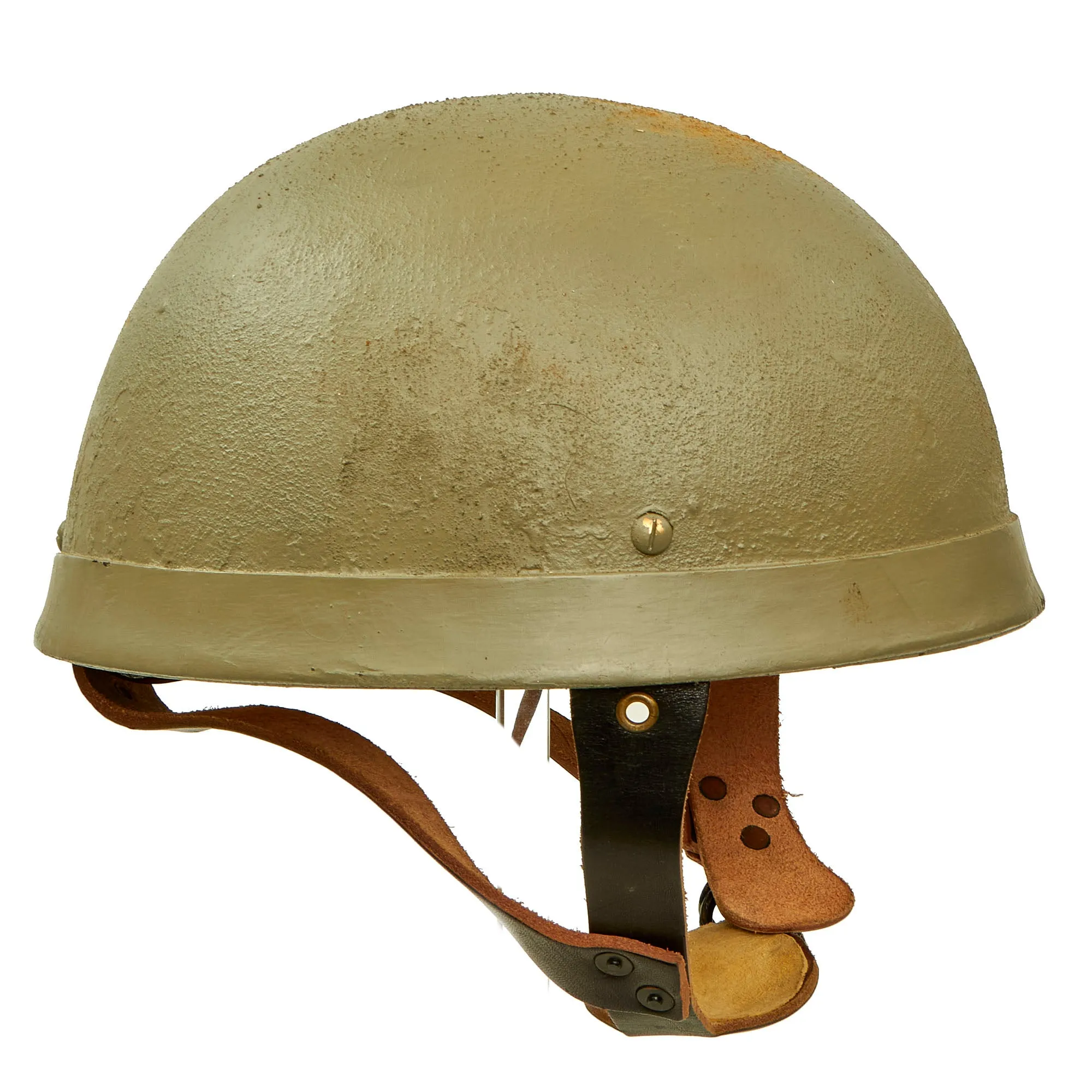 Original WWII British MKI HSAT Airborne Paratrooper Helmet With Replacement Liner and Chinstrap