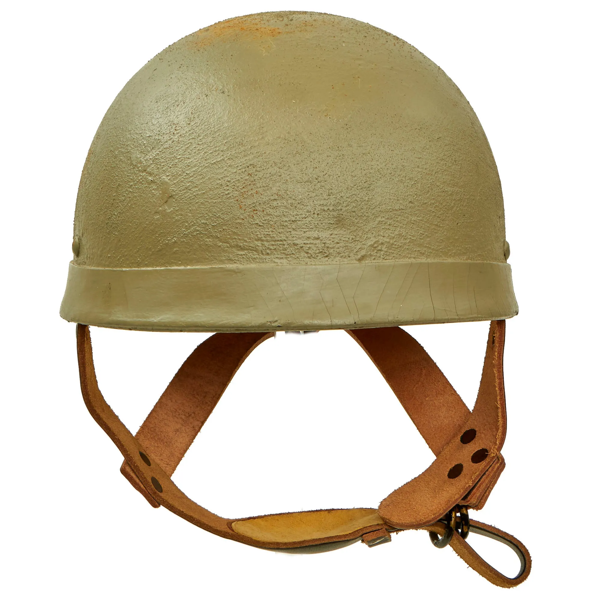 Original WWII British MKI HSAT Airborne Paratrooper Helmet With Replacement Liner and Chinstrap