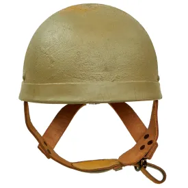 Original WWII British MKI HSAT Airborne Paratrooper Helmet With Replacement Liner and Chinstrap
