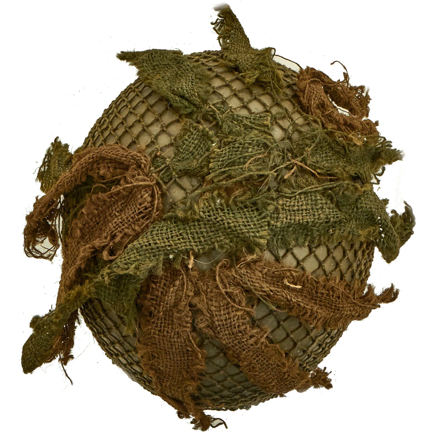 Original WWII British MKII Airborne Paratrooper Helmet by BMB with Net and Scrim - Dated 1944