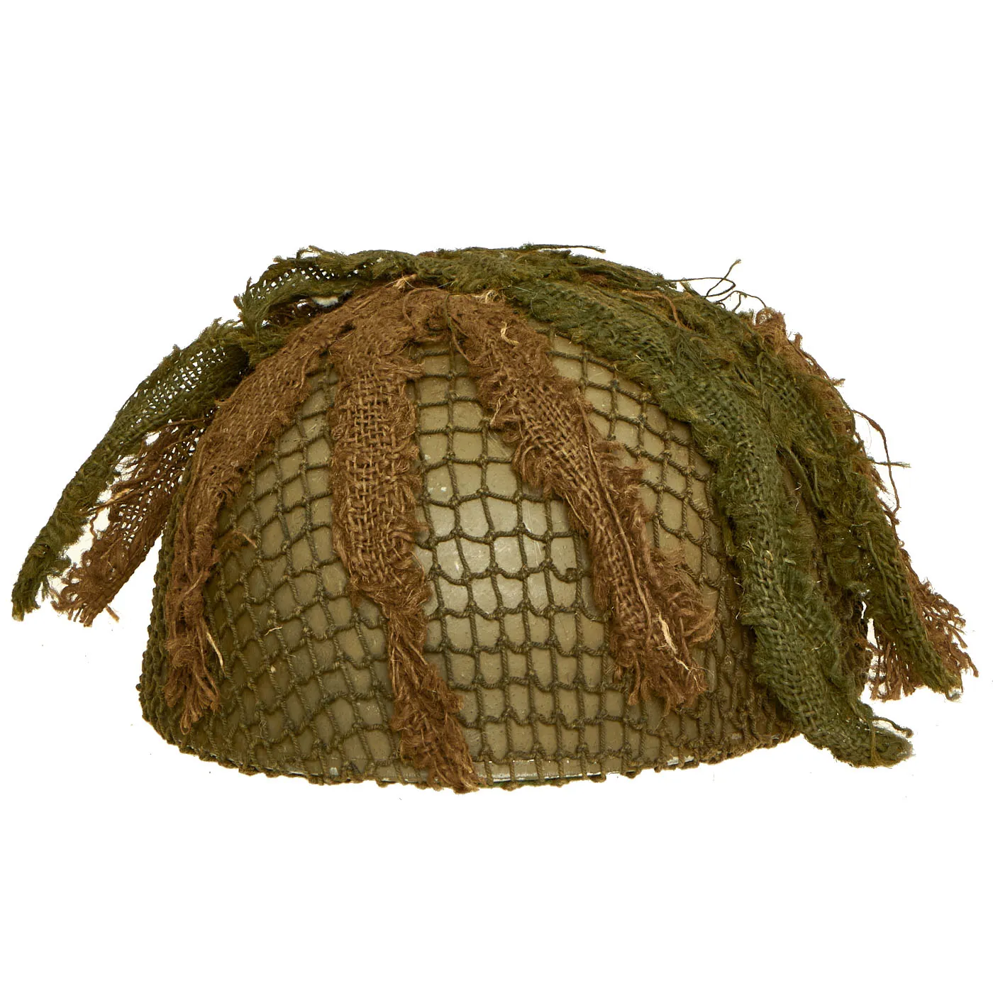Original WWII British MKII Airborne Paratrooper Helmet by BMB with Net and Scrim - Dated 1944