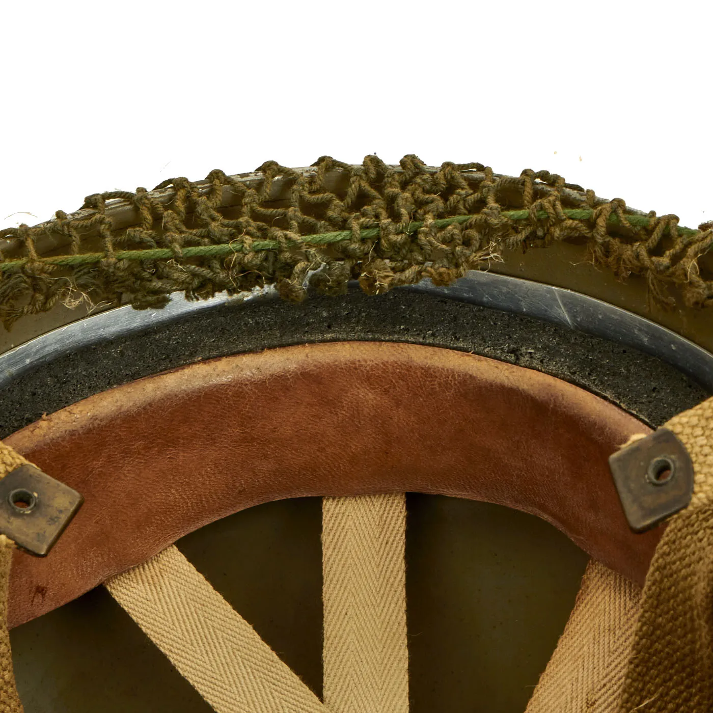 Original WWII British MKII Airborne Paratrooper Helmet by BMB with Net and Scrim - Dated 1944