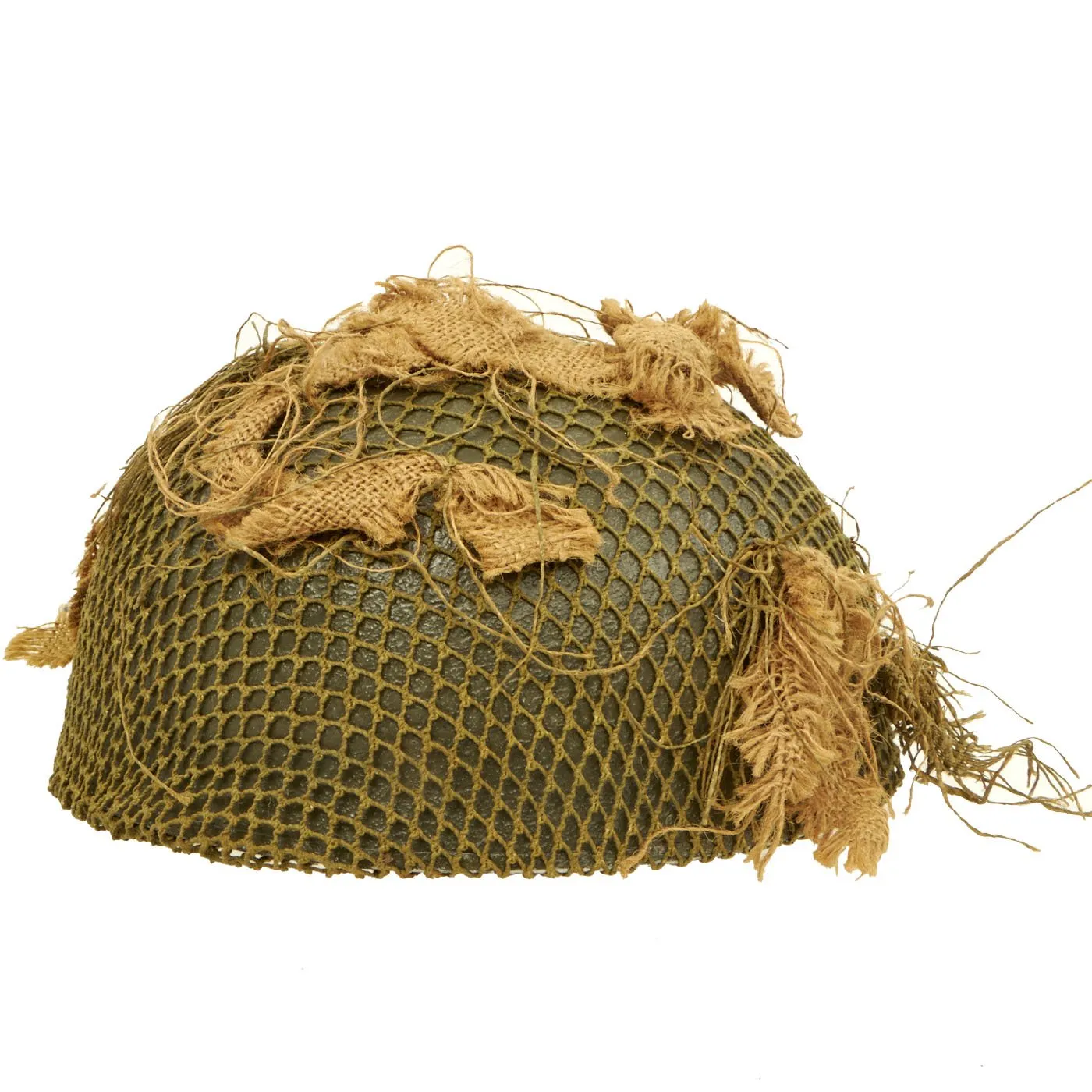 Original WWII British MKII Named Paratrooper Helmet with Net and Scrim - Dated 1944
