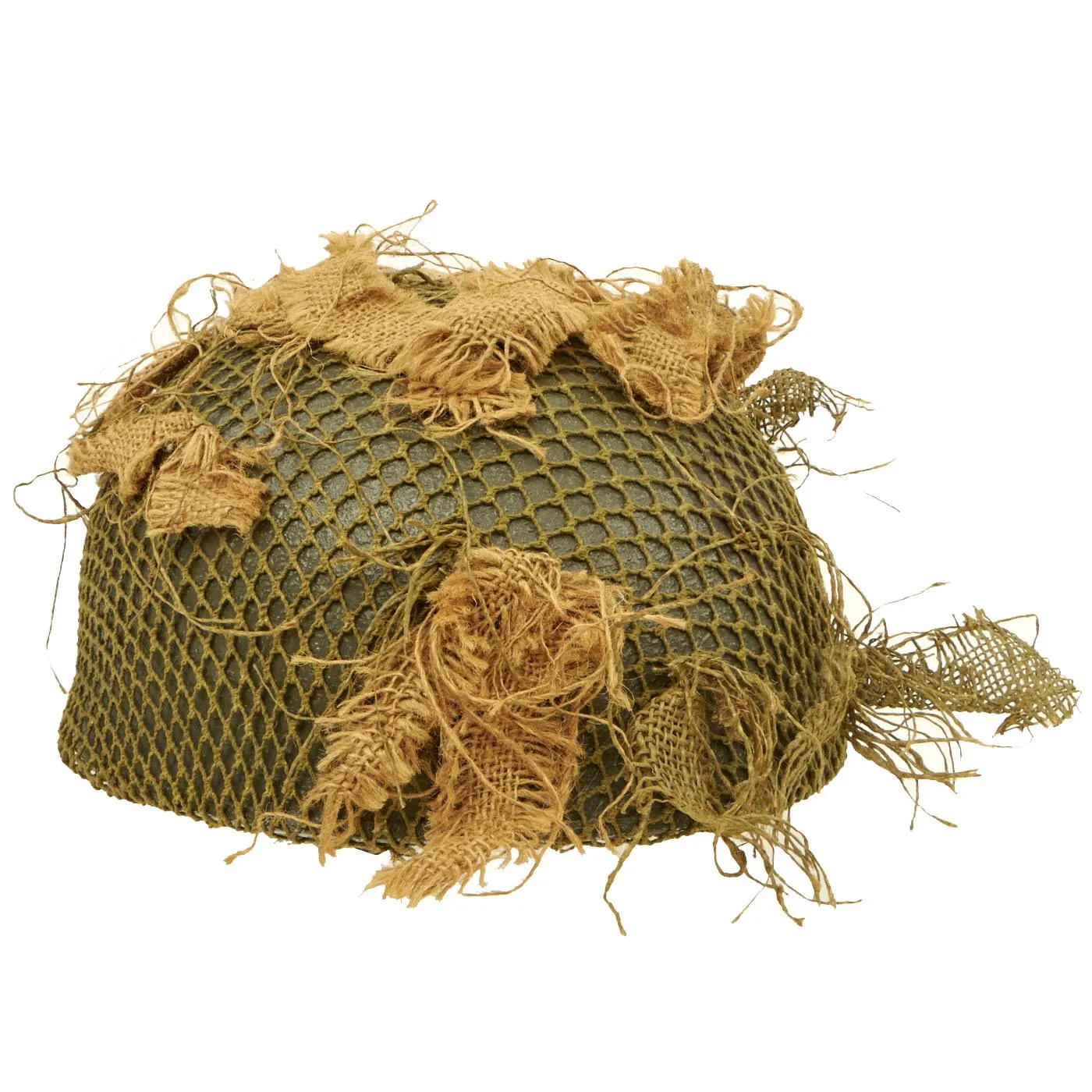 Original WWII British MKII Named Paratrooper Helmet with Net and Scrim - Dated 1944