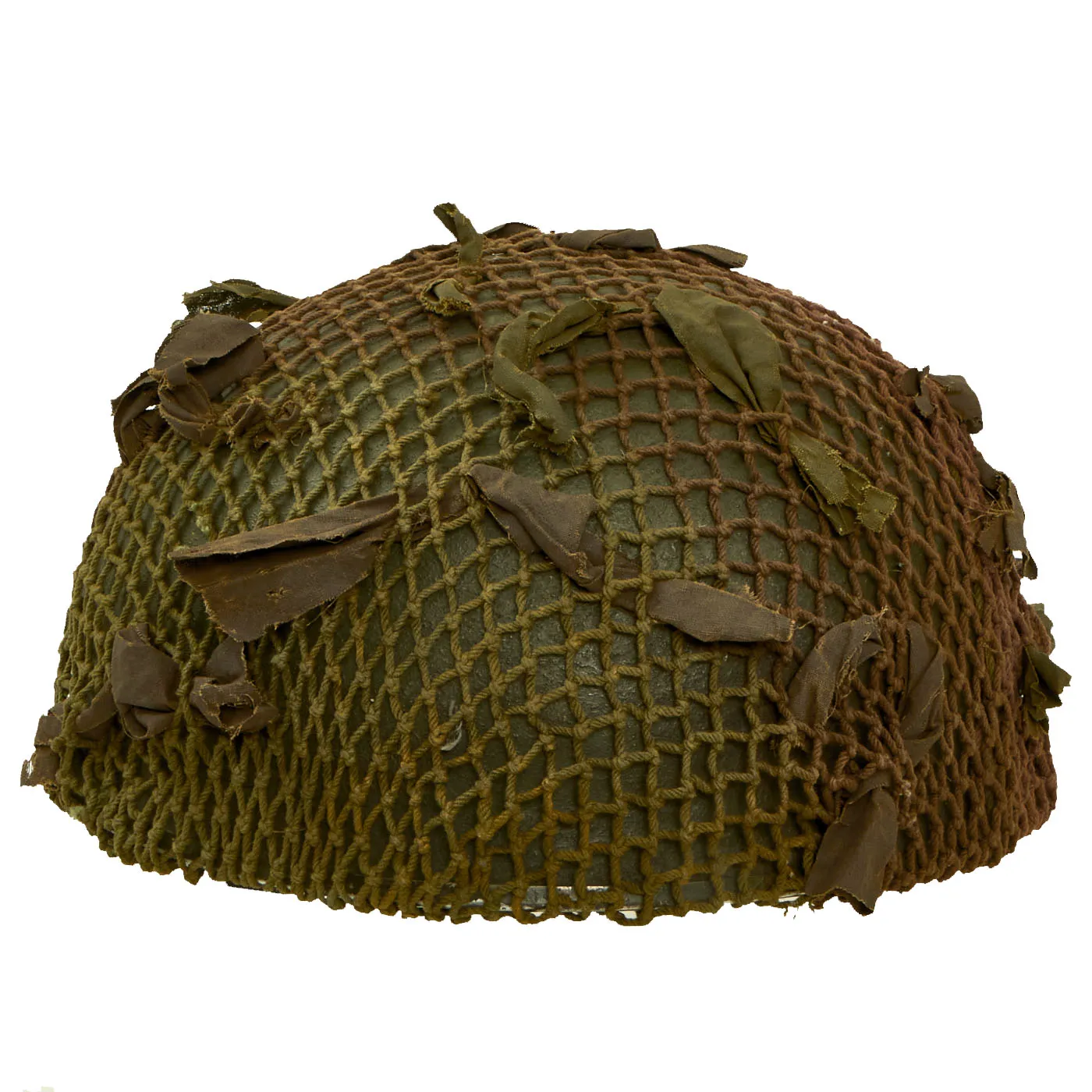 Original WWII British MKII Paratrooper Helmet with Net and Scrim - Dated 1944