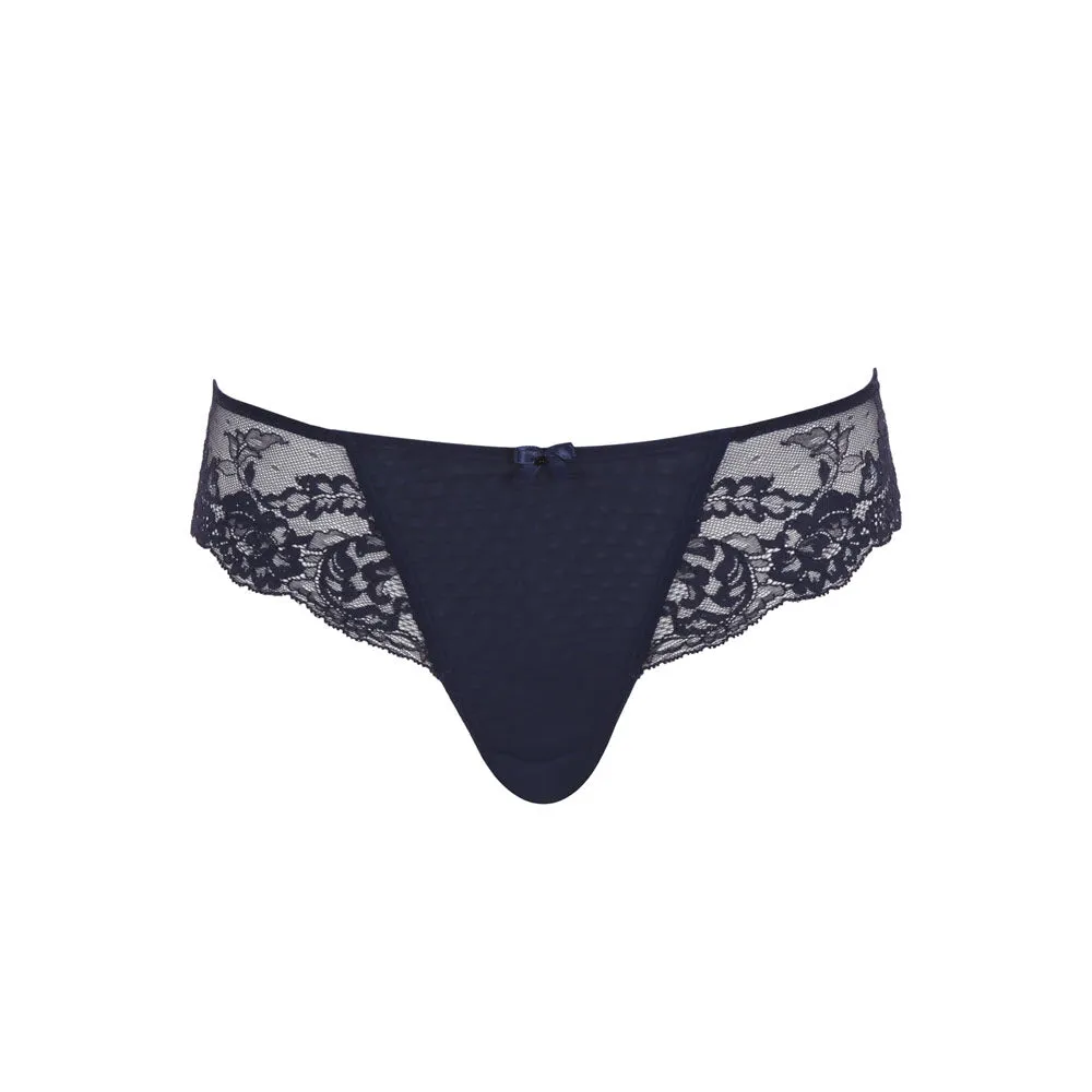 Panache Ana Midnight Sequin Lace Brazilian Panty 9392