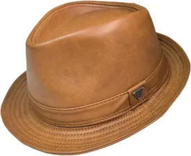 Premium Leather Fedora Hat - Classic Style for Men & Women - Short Brim Trilby Hat