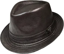 Premium Leather Fedora Hat - Classic Style for Men & Women - Short Brim Trilby Hat