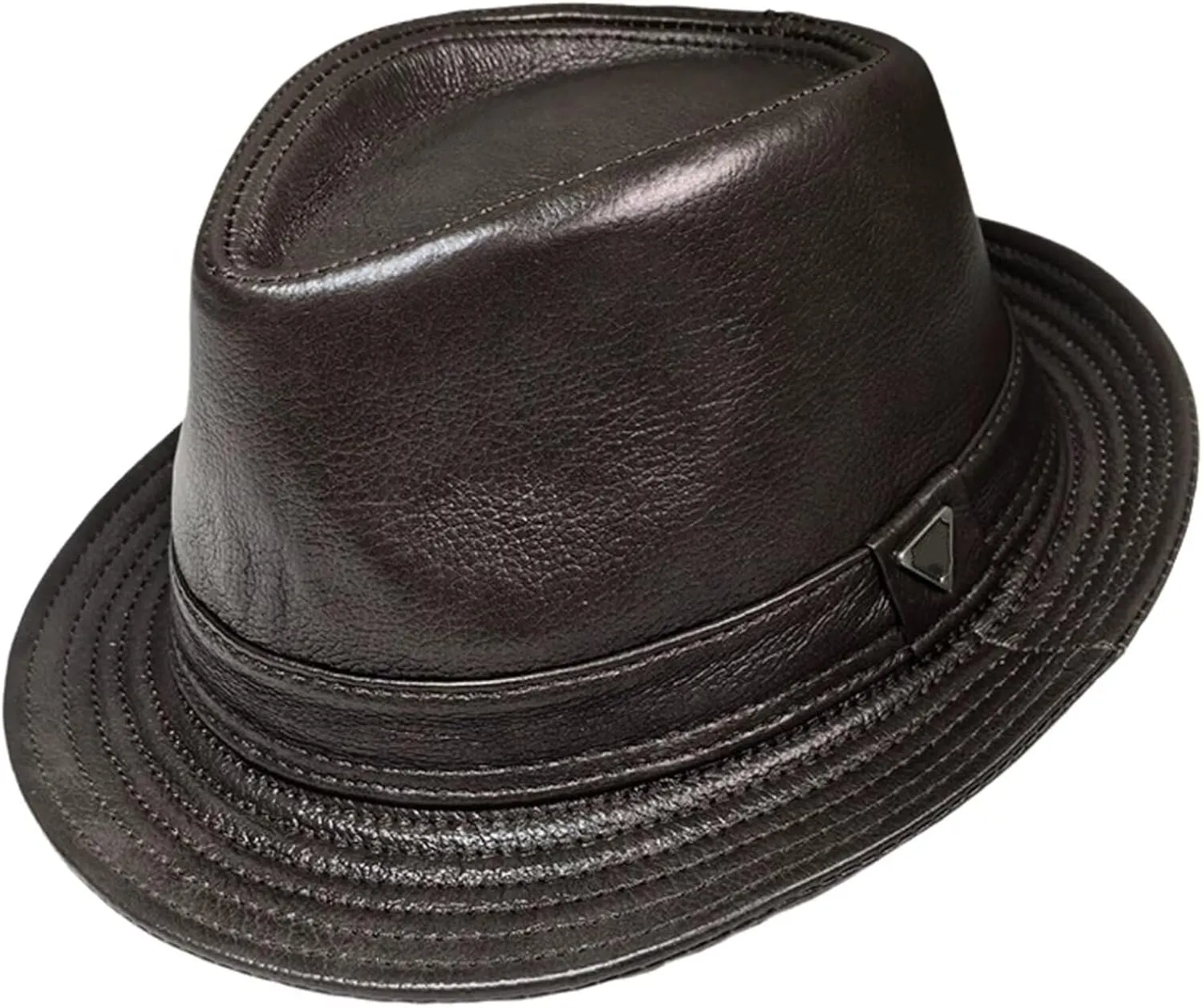 Premium Leather Fedora Hat - Classic Style for Men & Women - Short Brim Trilby Hat