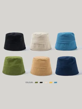 Ramie Cotton Solid Color Vintage Fisherman Hat