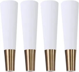 Replacement Legs for Furniture,Modern Minimalist Makeup Cabinet Legs Sofa Legs, Replacement Legs are Wrapped in Brass, Set of 4 (Color : White, Size : 4.7 inches*4)