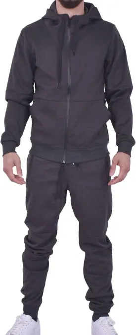 Riflessi Men's Athletic Sports Casual 2 Piece Solid Color Tracksuit Hoodie Jogger Pants Sweatsuit Set