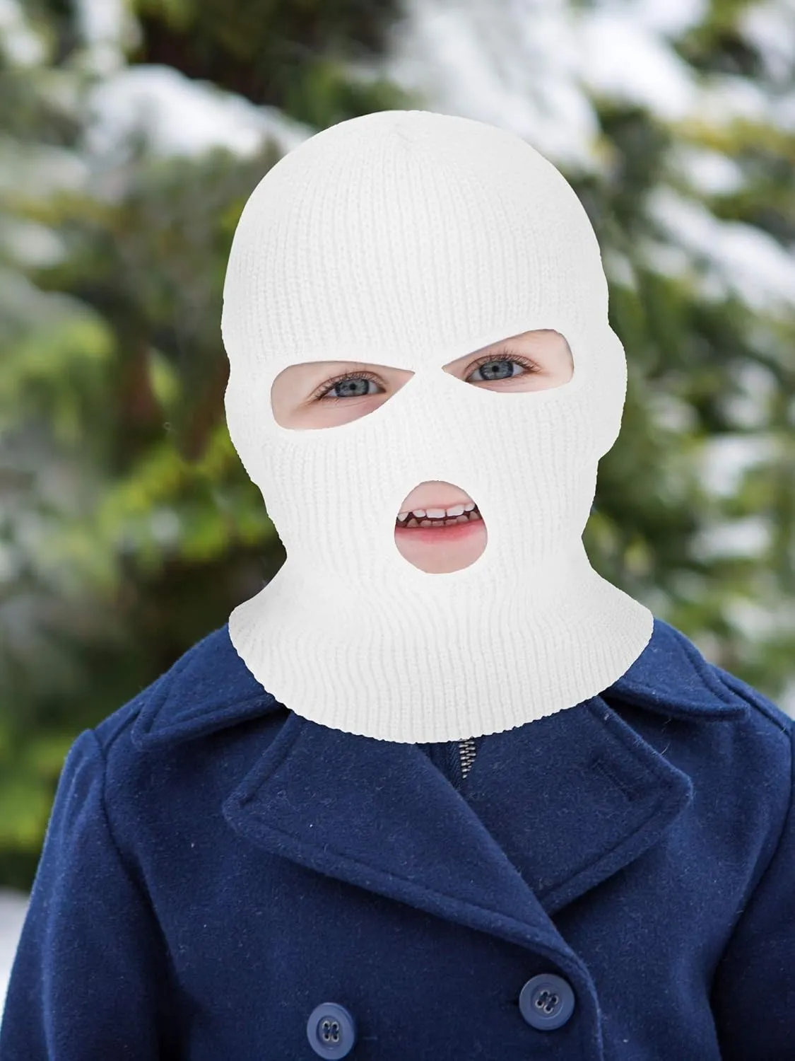 SATINIOR 3 Holes Ski Mask Full Face Cover Outdoor Balaclava Winter Knitted Neck Gaiter for Halloween Sports Cycling