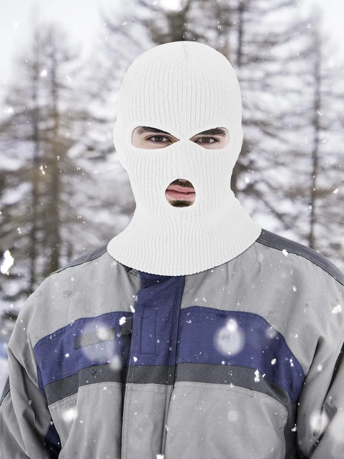SATINIOR 3 Holes Ski Mask Full Face Cover Outdoor Balaclava Winter Knitted Neck Gaiter for Halloween Sports Cycling