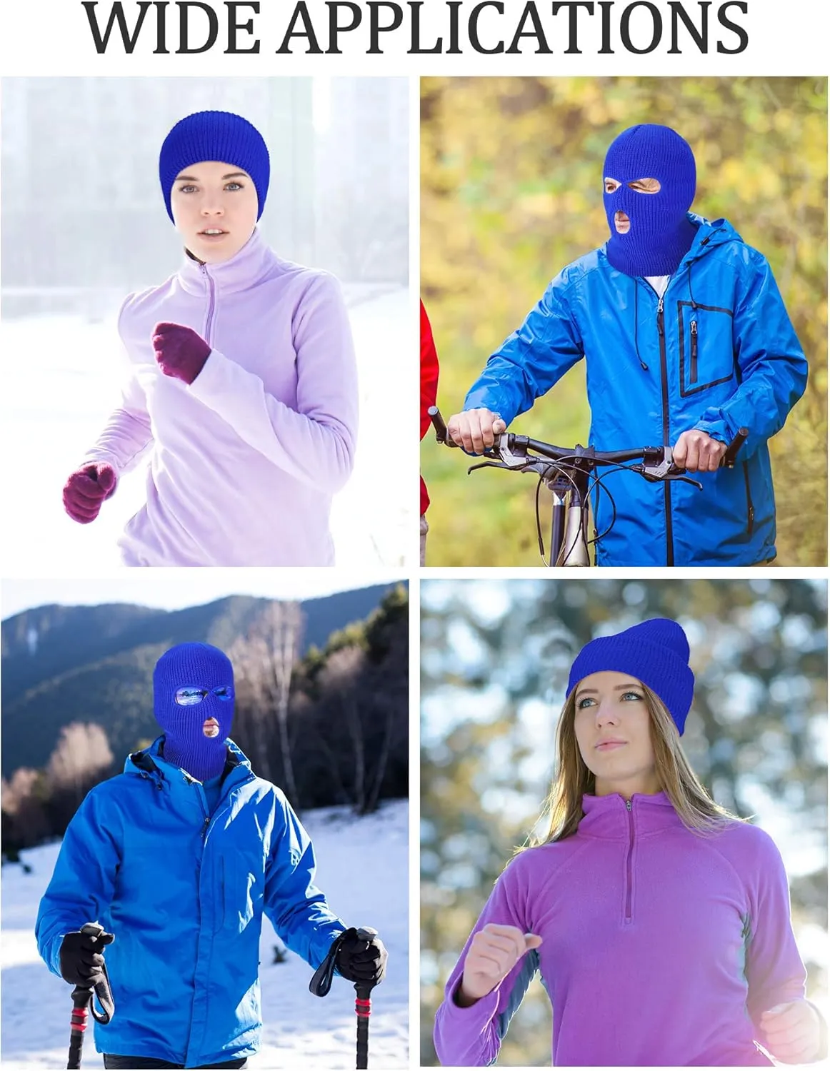 SATINIOR 3 Holes Ski Mask Full Face Cover Outdoor Balaclava Winter Knitted Neck Gaiter for Halloween Sports Cycling