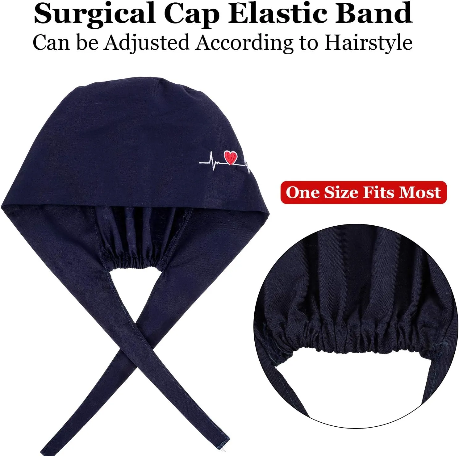SATINIOR 4 Pieces Working Cap with Buttons, Unisex Bouffant Working Hat with Adjustable Sweatband