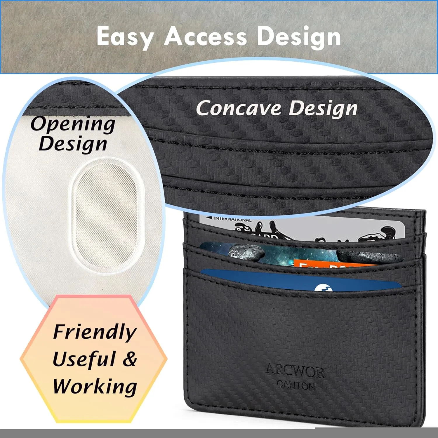 Slim Wallet Minimalist Front Pocket RFID Blocking Men and Women Leather Wallets
