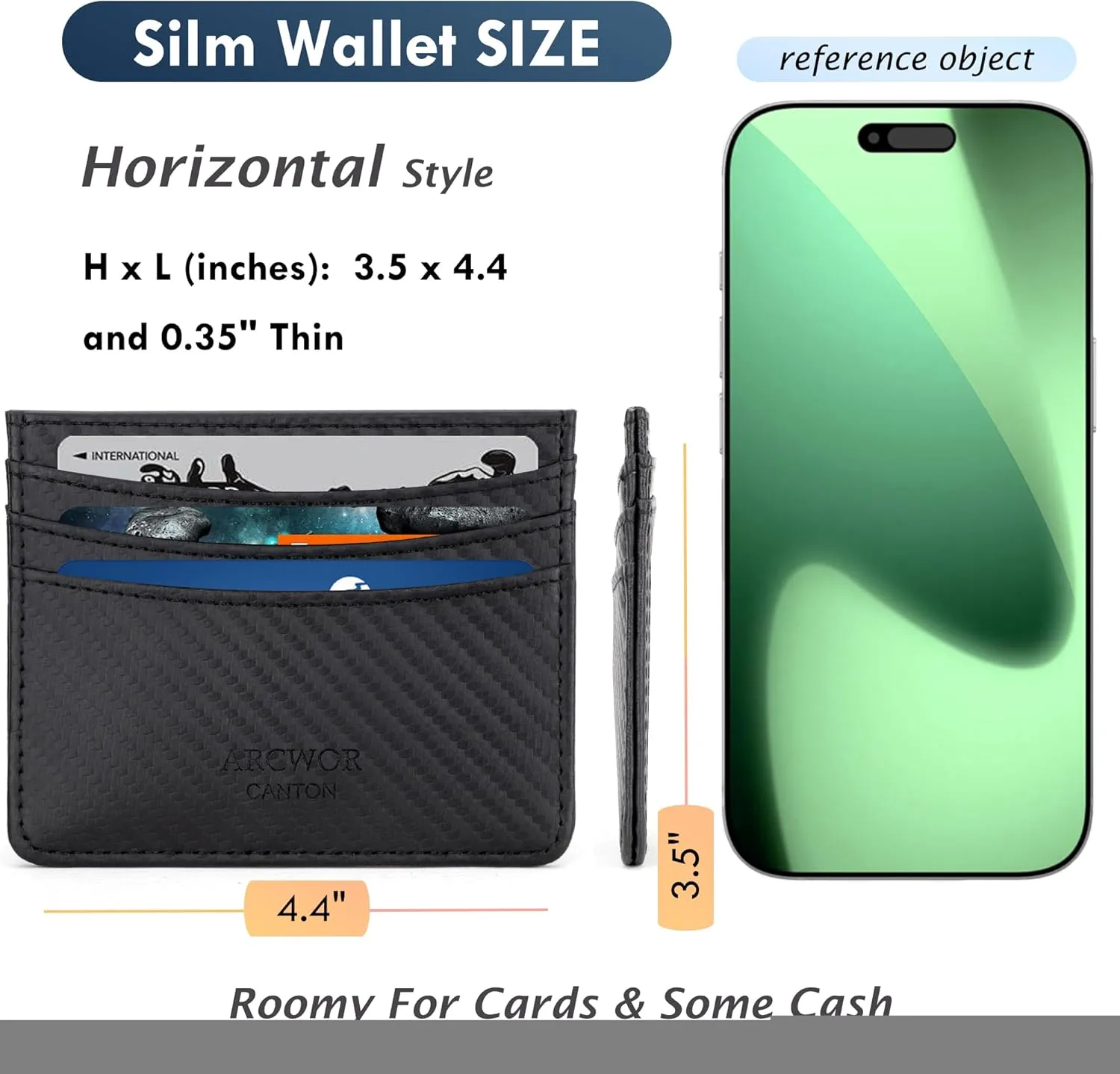 Slim Wallet Minimalist Front Pocket RFID Blocking Men and Women Leather Wallets