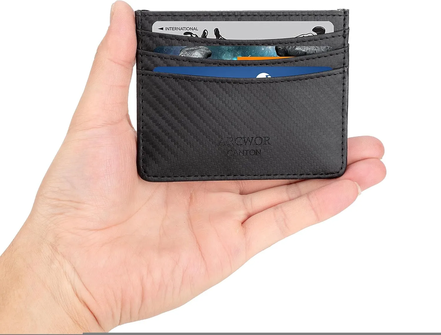 Slim Wallet Minimalist Front Pocket RFID Blocking Men and Women Leather Wallets