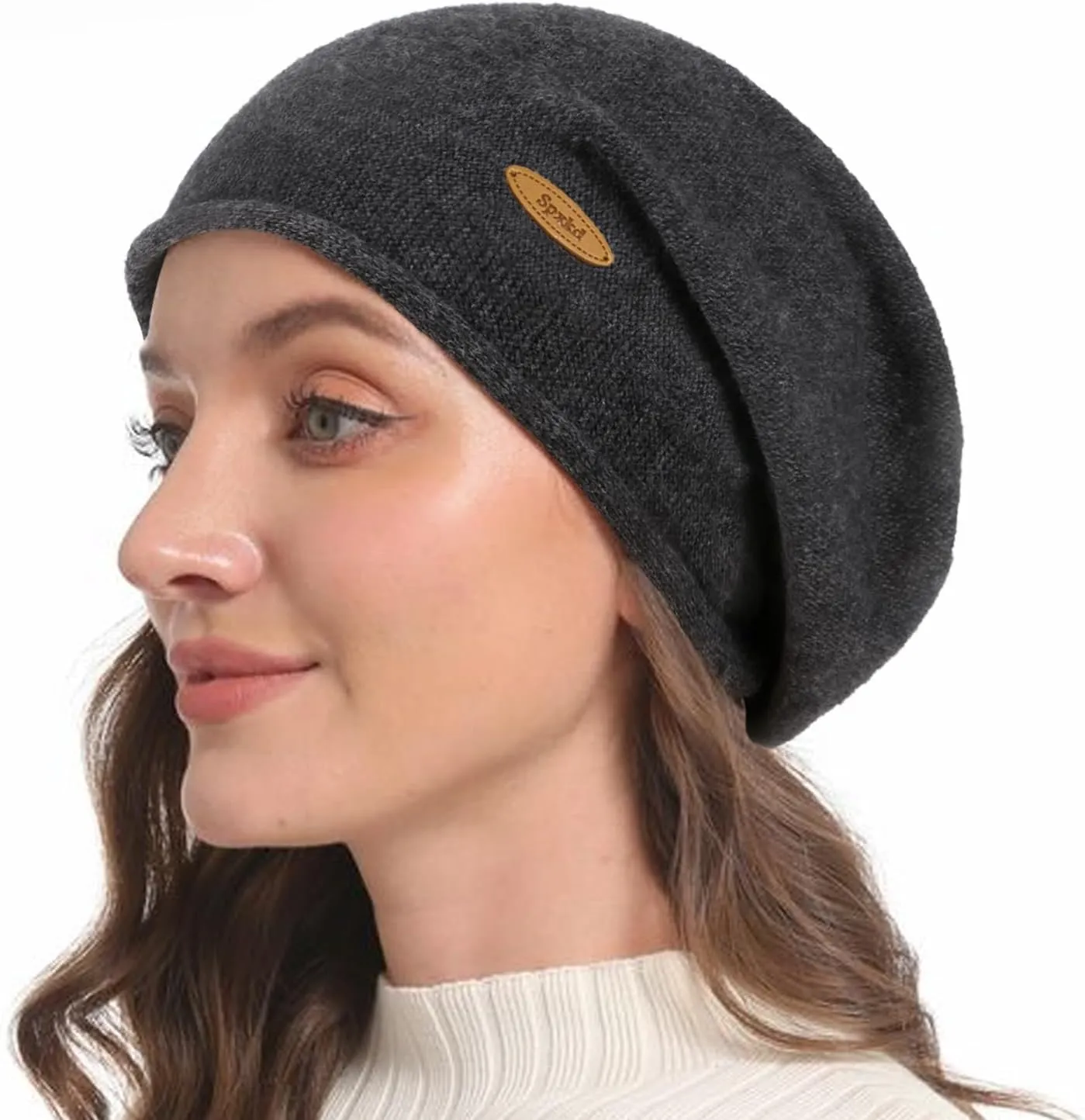 Slouchy Knit Beanie Hats for Women Winter Warm Cashmere Knitted Wool Hats Soft Ski Cap Ladies Beanies Chemo Hat