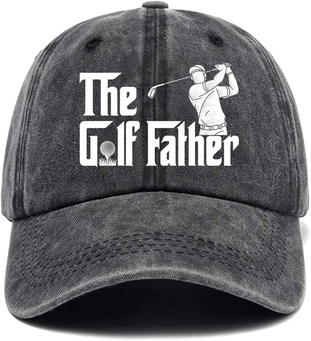 The Golf Father,Funny Baseball Cap,Funny Hats,Golfer Baseball Cap,Golf Gifts Dad Hat,Adjustable Cotton Baseball Cap for Men Black