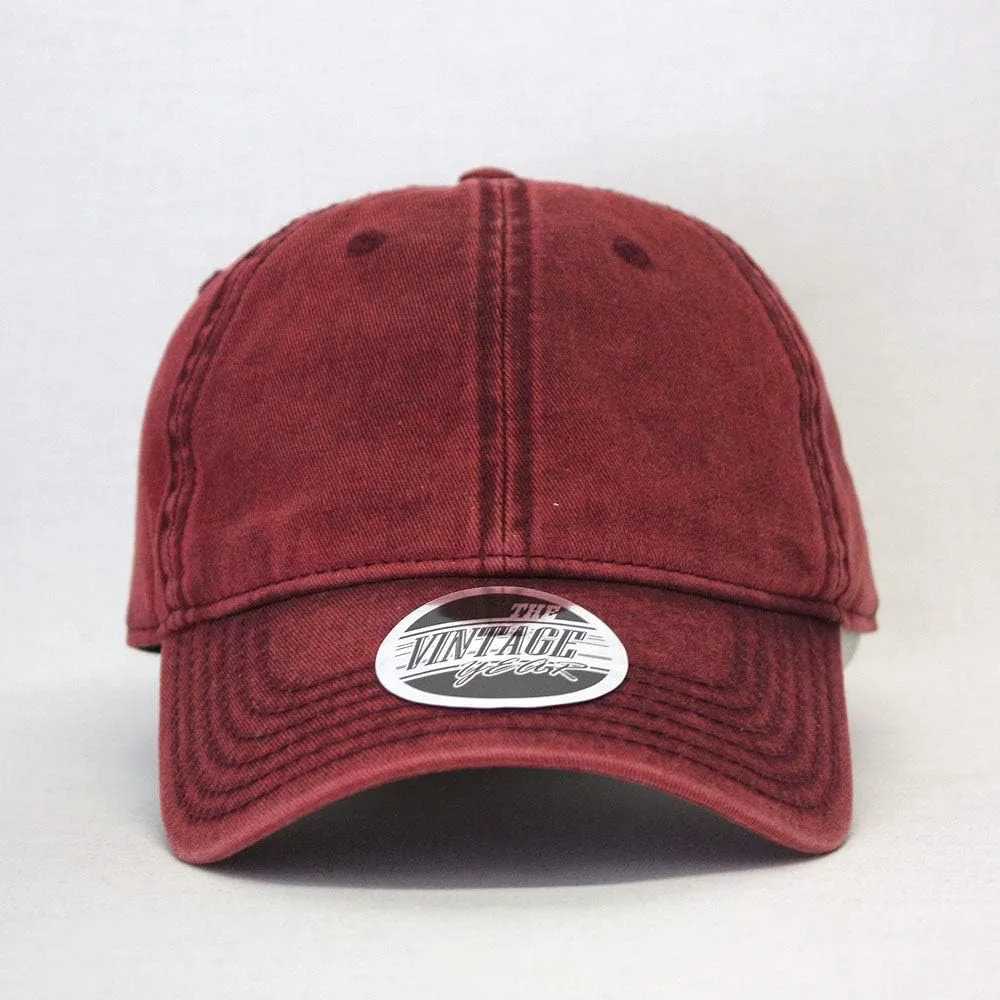 The Vintage Year Snow Washed Cotton Twill Low Profile Adjustable Baseball Cap