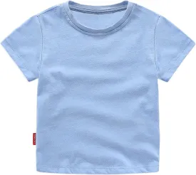 Toddler Baby Boy Girl Summer Clothes Basic Tshirts Solid Color Short Sleeve T Shirt Cute Infant Outfit Cotton Tee Tops