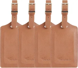 Travelambo Luggage Tags for Suitcases PU Leather Travel Tags Bag Tags Privacy Protection Travel Essentials