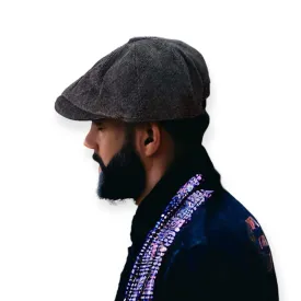 Tweed Herringbone Flat Cap