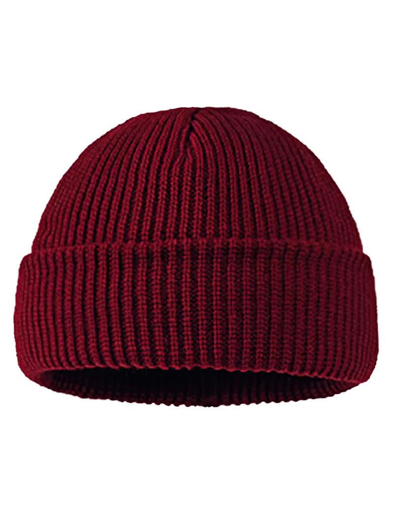 Unisex Solid Color Warm Knitted Brimless Hat - SF1393
