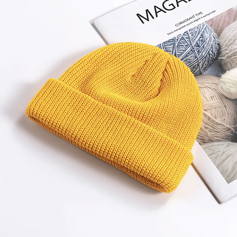 Unisex Solid Color Warm Knitted Brimless Hat - SF1393