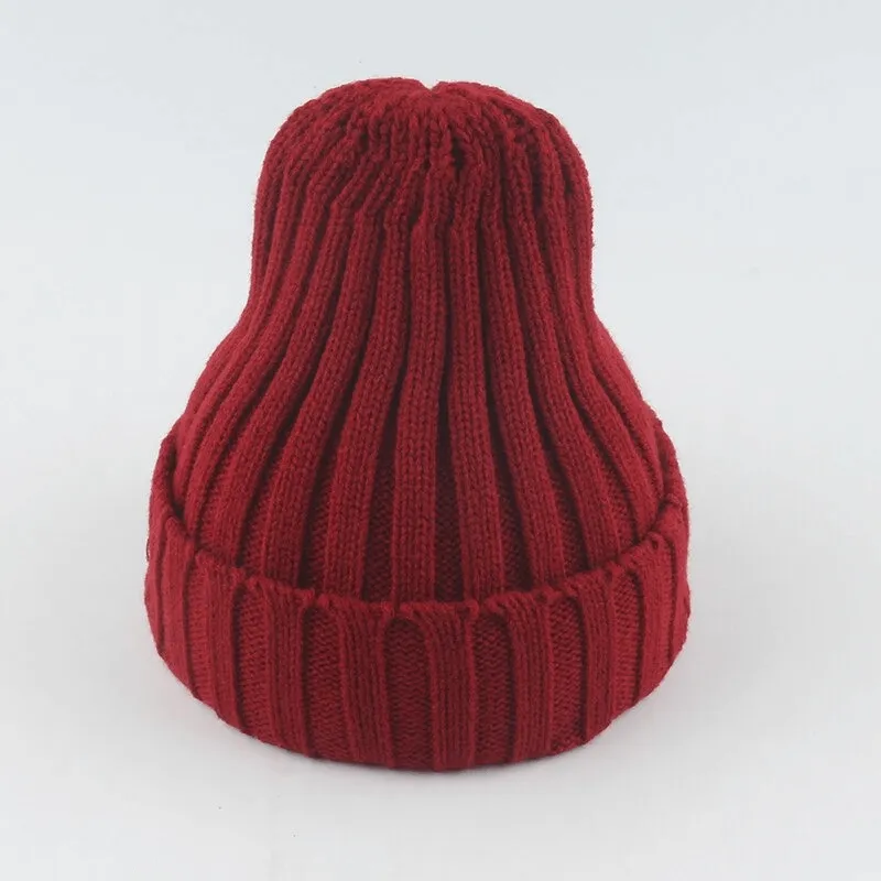Warm Plain Soft Knitted Hats for Women and Men - SF0422