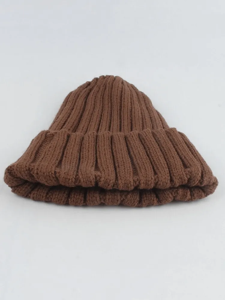 Warm Plain Soft Knitted Hats for Women and Men - SF0422