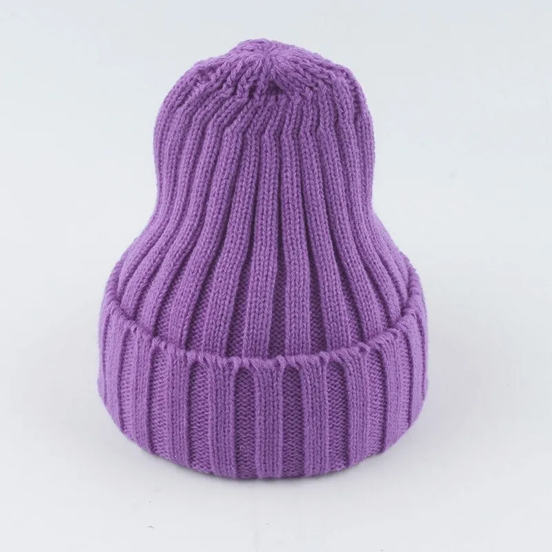 Warm Plain Soft Knitted Hats for Women and Men - SF0422