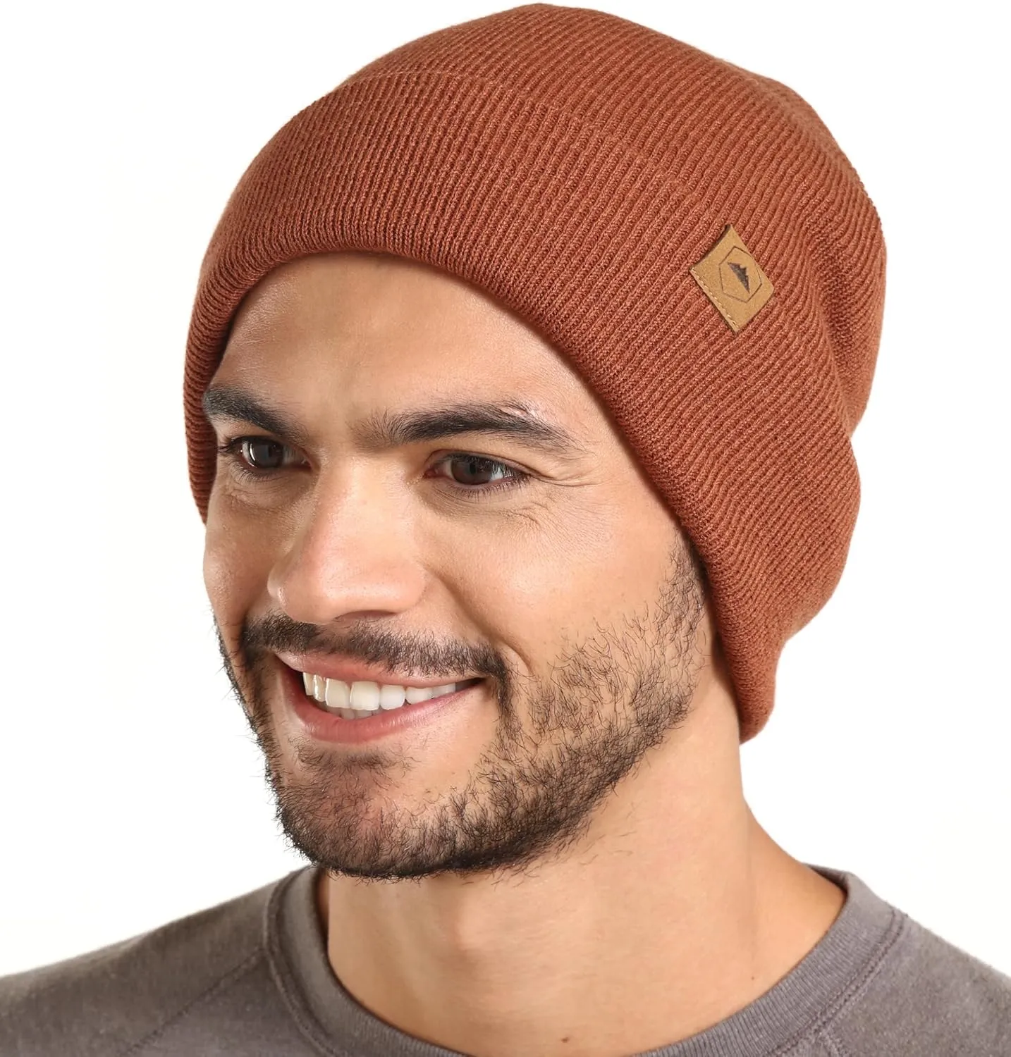 Winter Beanie Knit Hat for Men & Women - Merino Wool Ribbed Cap - Warm & Soft Stylish Toboggan Skull Caps for Cold Weather