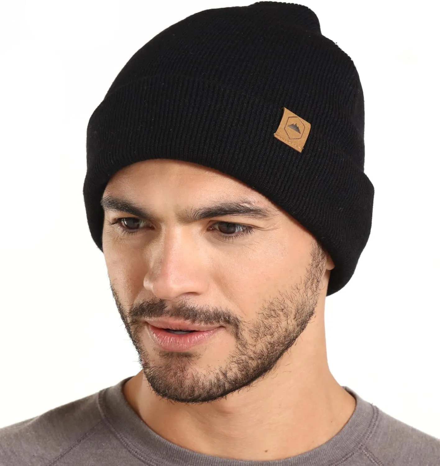 Winter Beanie Knit Hat for Men & Women - Merino Wool Ribbed Cap - Warm & Soft Stylish Toboggan Skull Caps for Cold Weather