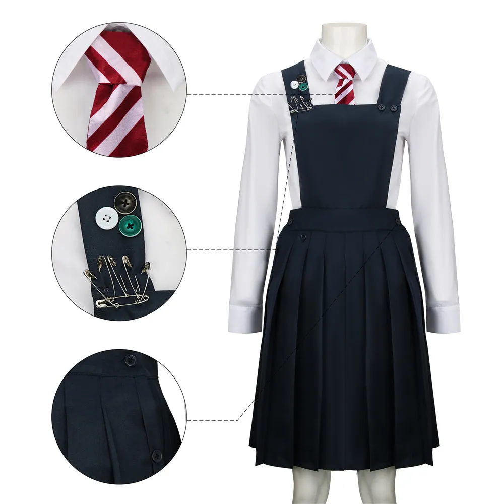 Women's Matilda the Musical Red-Beret Girl Cosplay Costume Hortensia Roald Dahl’s Outfits