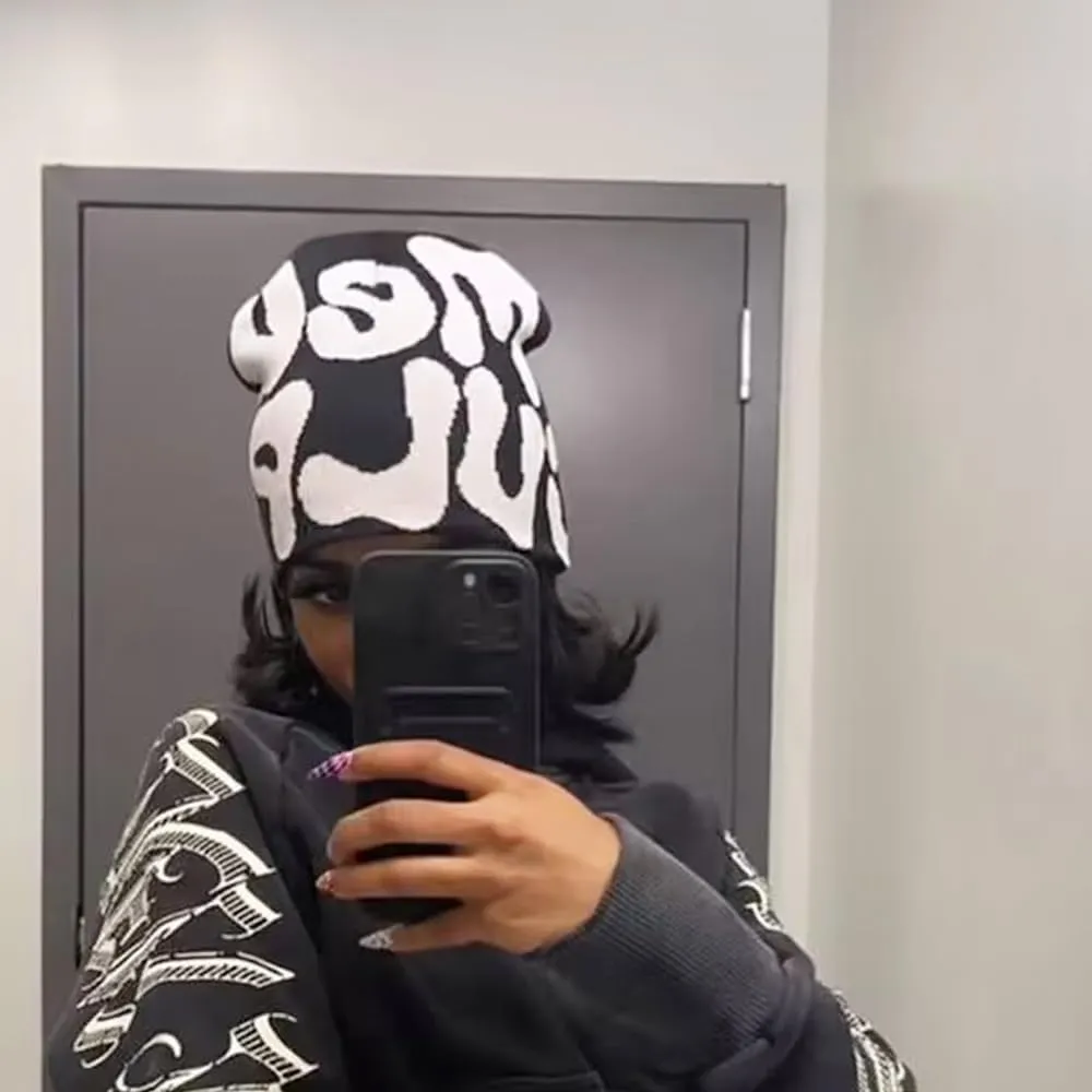 Y2k Spider Beanie Hat Wool Acrylic Knit Skull Cap Winter Warm Streetwear MEA Design Hats for Women Man Teenagers