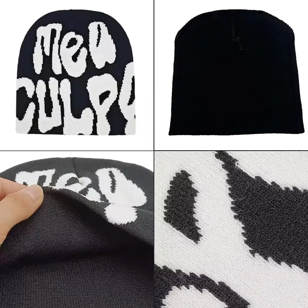 Y2k Spider Beanie Hat Wool Acrylic Knit Skull Cap Winter Warm Streetwear MEA Design Hats for Women Man Teenagers