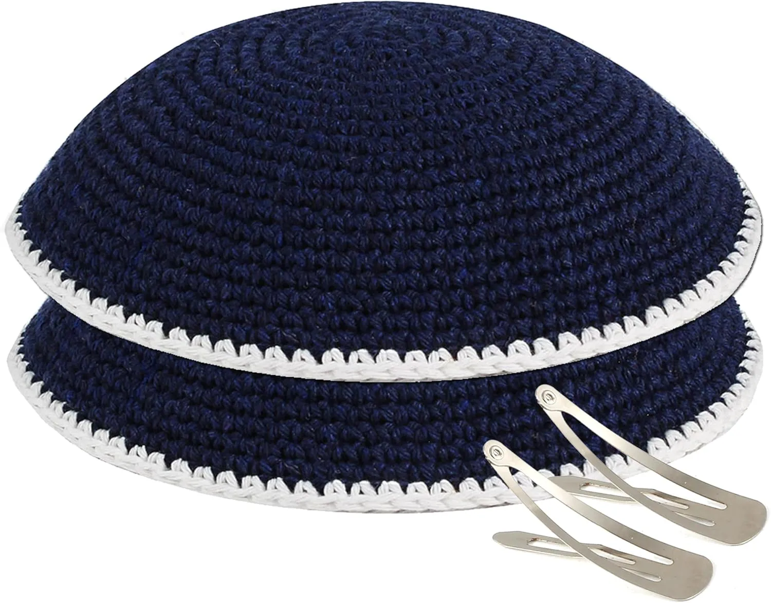 Zion Judaica Bulk Knitted Kippahs 16cm Quality Knit Handmade Kippots Cotton Yarmulkes 6.3"